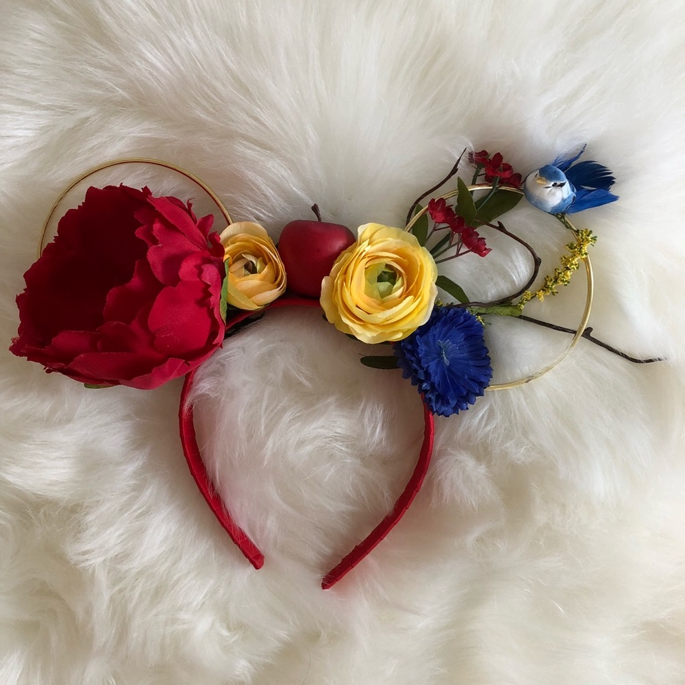 Snow White inspired Flower Crown Mouse Ears